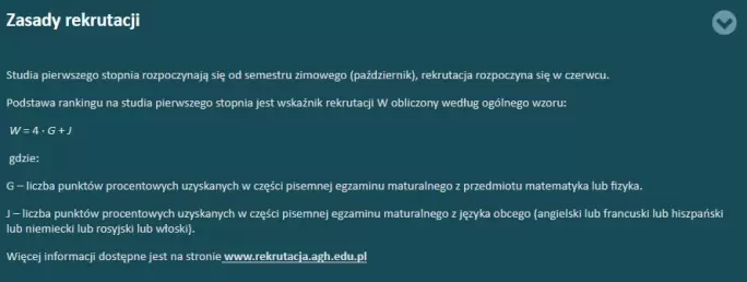 Zasady rekrutacji Akademia Górniczo-Hutnicza