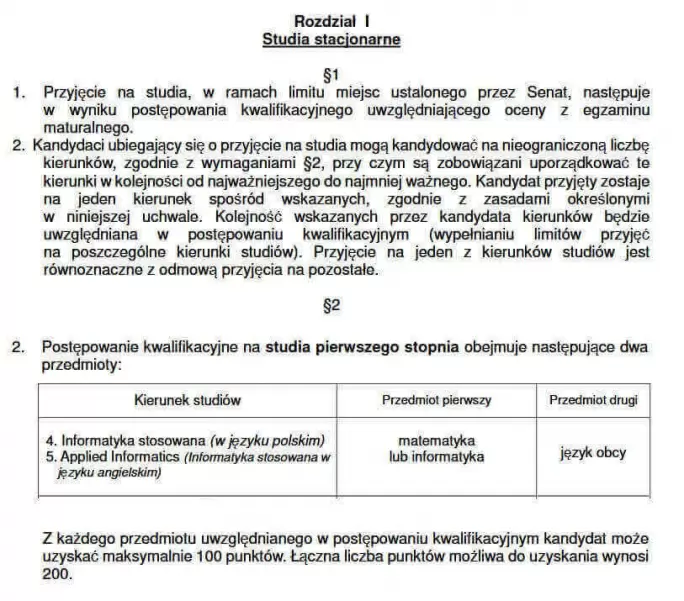 Zasady rekrutacji Uniwersytet Ekonomiczny w Krakowie